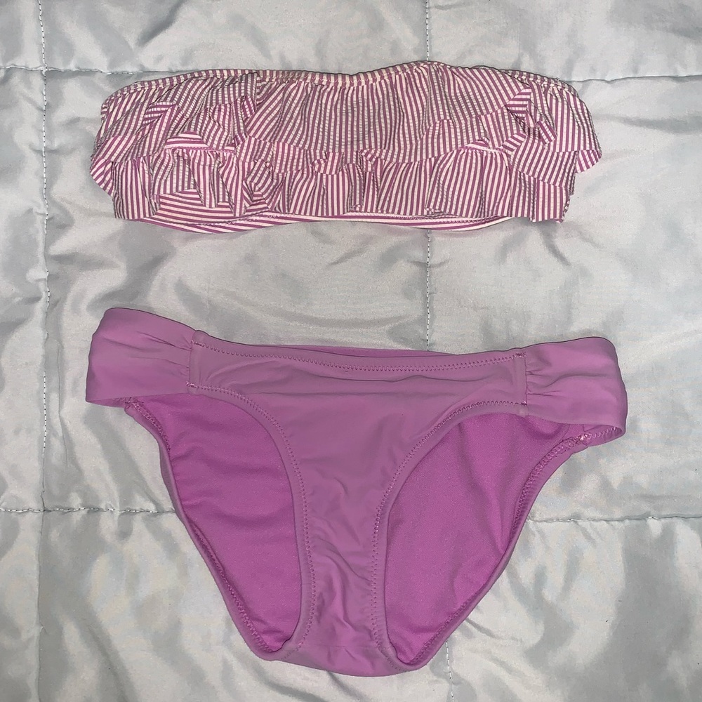 Jessica Simpson Purple Ruffled Bathing Suit Set